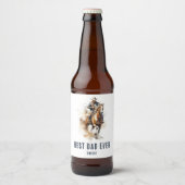 最高のパパ モダン|カウボーイホース父の日 ビールラベル (正面)