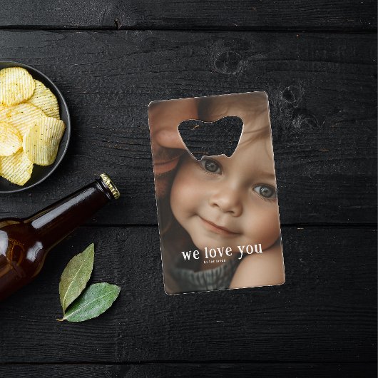 最高のパパ |モダン 2枚の写真 クレジットカード栓抜き