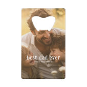 最高のパパ |モダン 2枚の写真 クレジットカード栓抜き (正面)