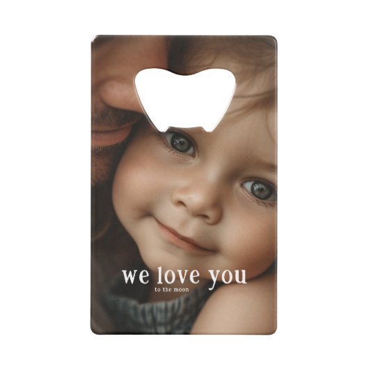 最高のパパ |モダン 2枚の写真 クレジットカード栓抜き (裏面)