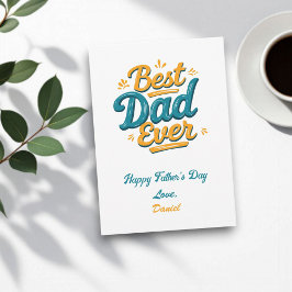 最高のパパ | レトロパーソナライズされた父の日 カード