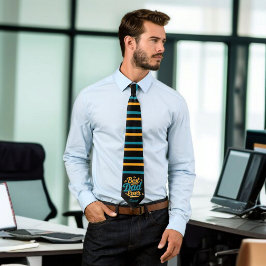 最高のパパ | レトロブラックカスタム父の日 ネクタイ