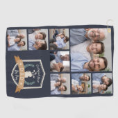 最高のパパ |写真のコラージュ ゴルフタオル (横)