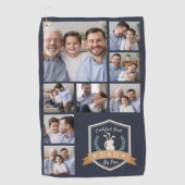 最高のパパ |写真のコラージュ ゴルフタオル (正面)