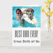 最高のパパ!写真を折り畳んだハッピーファーザーの日帰り車 カード (黄色い花)