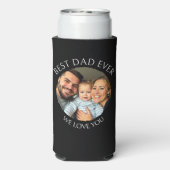 最高のパパ | 写真テンプレートパーソナライズされた スリム缶クーラー (Seltzer裏面)