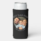 最高のパパ | 写真テンプレートパーソナライズされた スリム缶クーラー (Seltzer正面)