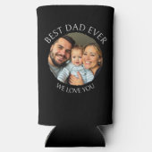 最高のパパ | 写真テンプレートパーソナライズされた スリム缶クーラー (裏面)