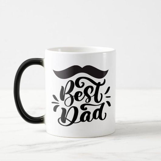最高のパパ、口ひげ モーフィングマグカップ (左)