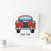 最高のパパ。完全にカスタマイズ可能 スクエア壁時計 (ホーム)