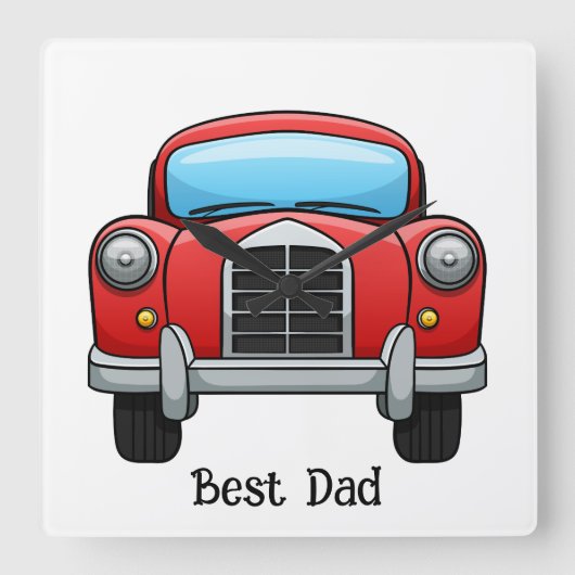 最高のパパ。完全にカスタマイズ可能 スクエア壁時計 (正面)