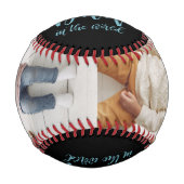 最高のパパ ｜手書きの2枚の写真のコラージュ 野球ボール (正面)