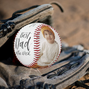 最高のパパ  手書き入力2枚の写真コラージュ 野球ボール