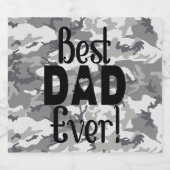 最高のパパ |明るい迷彩灰色のパターン ビールラベル (シングルラベル)