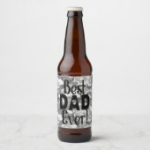 最高のパパ |明るい迷彩灰色のパターン ビールラベル (正面)