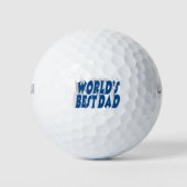最高のパパ 海の青 3D テキスト ゴルフボール (正面)