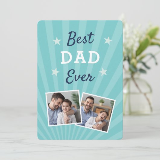 最高のパパ |父の日のフラット写真 カード (スタンド正面)