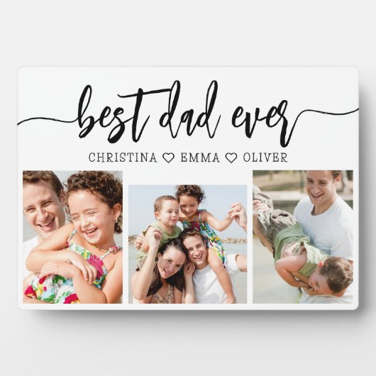 最高のパパ – 父の日の写真コラージュ フォトプラーク (正面)