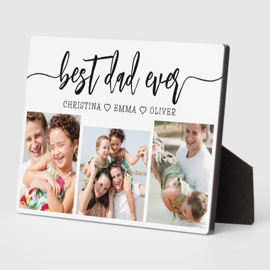 最高のパパ – 父の日の写真コラージュ フォトプラーク (側面)