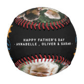 最高のパパ |父の日の写真野球 野球ボール (裏面)