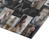 最高のパパ | 父の日12写真コラージュ カッティングボード (角)