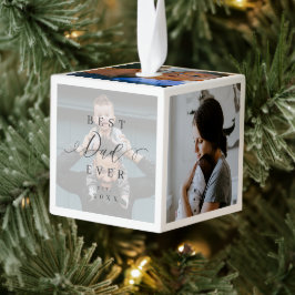 最高のパパ |父の日6フォトコラージュ キューブオーナメント