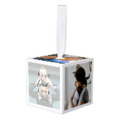 最高のパパ |父の日6フォトコラージュ キューブオーナメント (正面アングル)