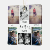 「最高のパパ | 父の日7写真コラージュ セラミックオーナメント (左)