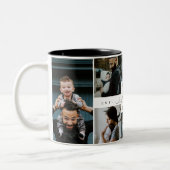 最高のパパ |父の日8写真コラージュ ツートーンマグカップ (左)