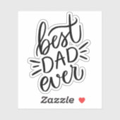 最高のパパ。白黒レタリング父長日 シール (シート)