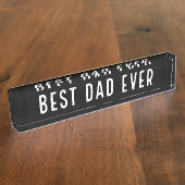 最高のパパ |白黒 デスクネームプレート (側面)