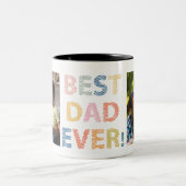 最高のパパ。私たちはあなたをとても愛している ツートーンマグカップ (中央)