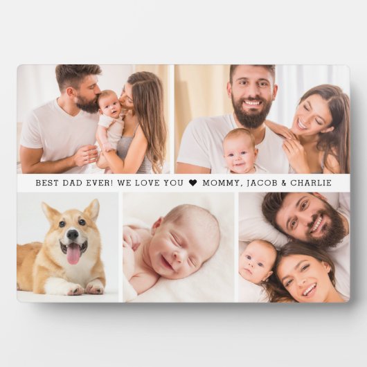 最高のパパ!私たちはあなたを愛しカスタムている写真ギフト フォトプラーク (正面)