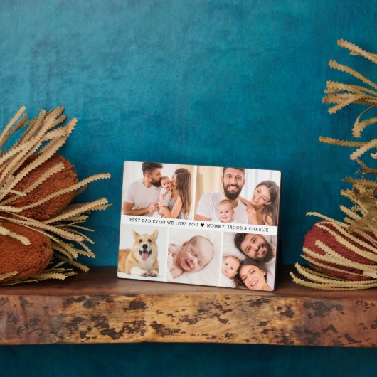 最高のパパ!私たちはあなたを愛しカスタムている写真ギフト フォトプラーク (側面)