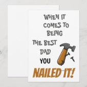 最高のパパ！見事にやってくれたハンマー 父の日のカード シーズンカード (正面/裏面)
