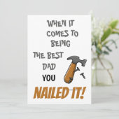 最高のパパ！見事にやってくれたハンマー 父の日のカード シーズンカード (スタンド正面)