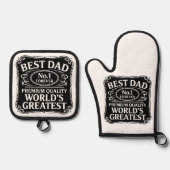 最高のパパ 鍋つかみ&鍋敷きセット (正面)