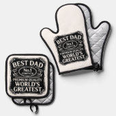 最高のパパ 鍋つかみ&鍋敷きセット (正面/裏面)