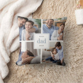 最高のパパ | 青と白のキッズフォトコラージュ クッション (ブランケット)
