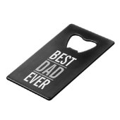 最高のパパ |黒モダン色 クレジットカード栓抜き (正面アングル)