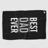 最高のパパ |黒モダン色 ゴルフタオル (横)