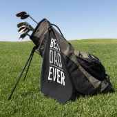 最高のパパ |黒モダン色 ゴルフタオル (グリーン)