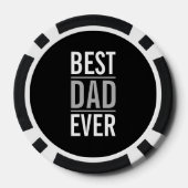 最高のパパ |黒モダン色 ポーカーチップ (裏面)