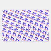 最高のパパ#1パパブルーハート父のD ラッピングペーパーシート (正面3)