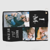 最高のパパ | 3フォトゴパーソナライズされたルフタオル ゴルフタオル (横)