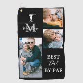最高のパパ | 3フォトゴパーソナライズされたルフタオル ゴルフタオル (正面)