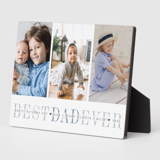 最高のパパ | 3フォトファーザーのデイコラージュ フォトプラーク (側面)