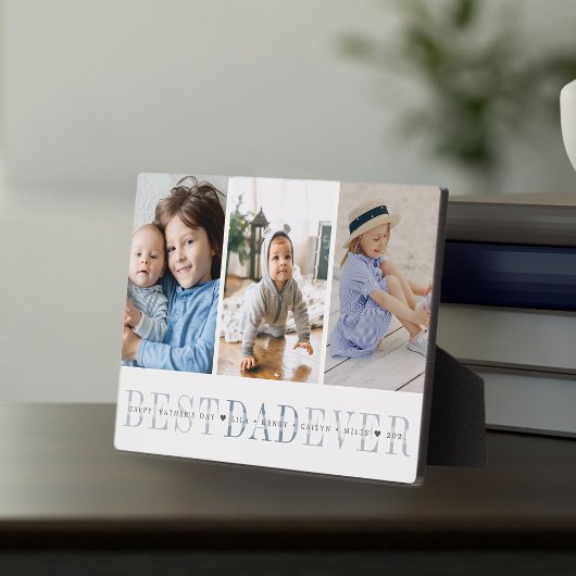 最高のパパ | 3フォトファーザーのデイコラージュ フォトプラーク