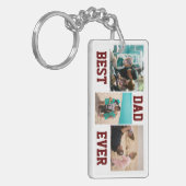 最高のパパ|3枚の写真コラージュ|モノグラム キーホルダー (正面左)