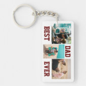 最高のパパ|3枚の写真コラージュ|モノグラム キーホルダー (正面)